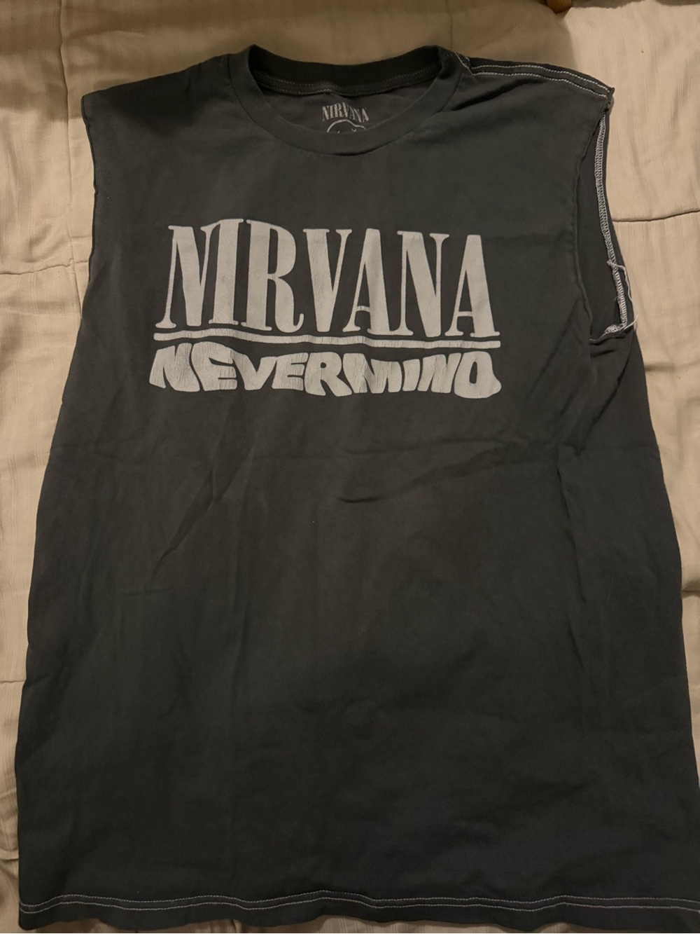 NIRVANA Black 'Nevermind' Sleeveless Graphic Tank